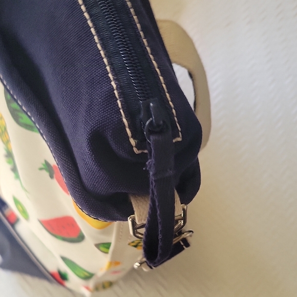 Lands End Fruit Patterned Canvas/Wax Tote Bag Cooler - Picture 8 of 13